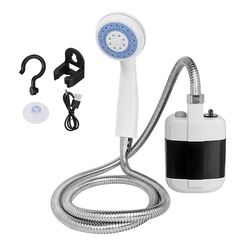 RV Portable Camping Shower Outdoor USB Rechargeable Electric Shower Pump for Household Camping Washing Gardening Pet Cleaning