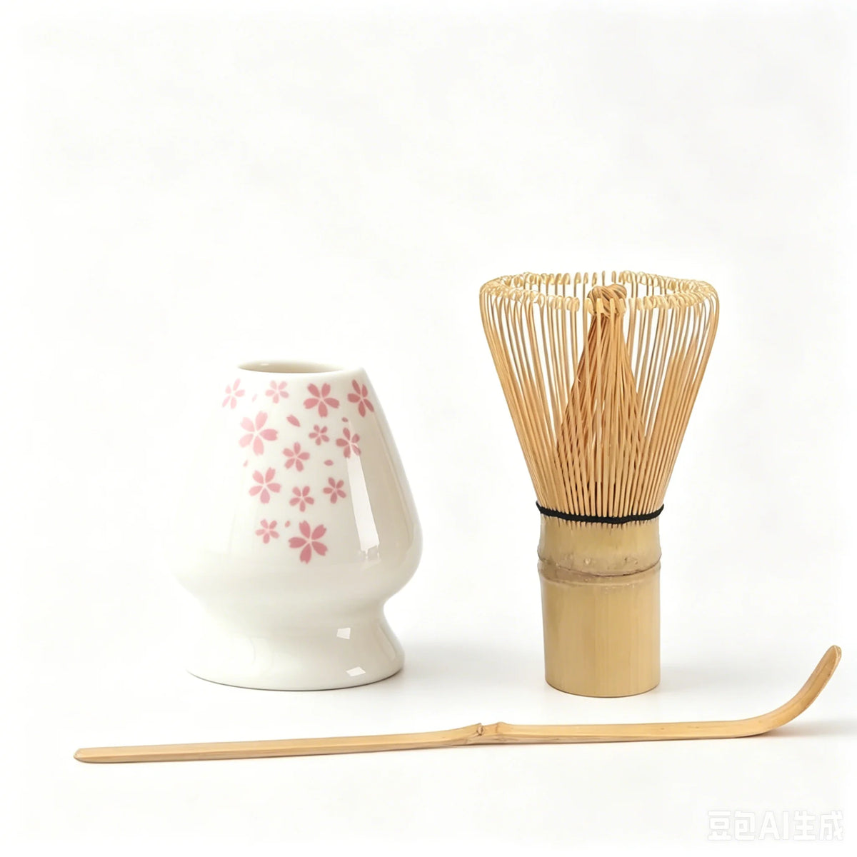 3 in 1 Matcha Set Bamboo Whisk Teaspoon Ceramic Bowl Tranditional Tea Sets Home Tea-Making Tools Accessories Birthday Gifts