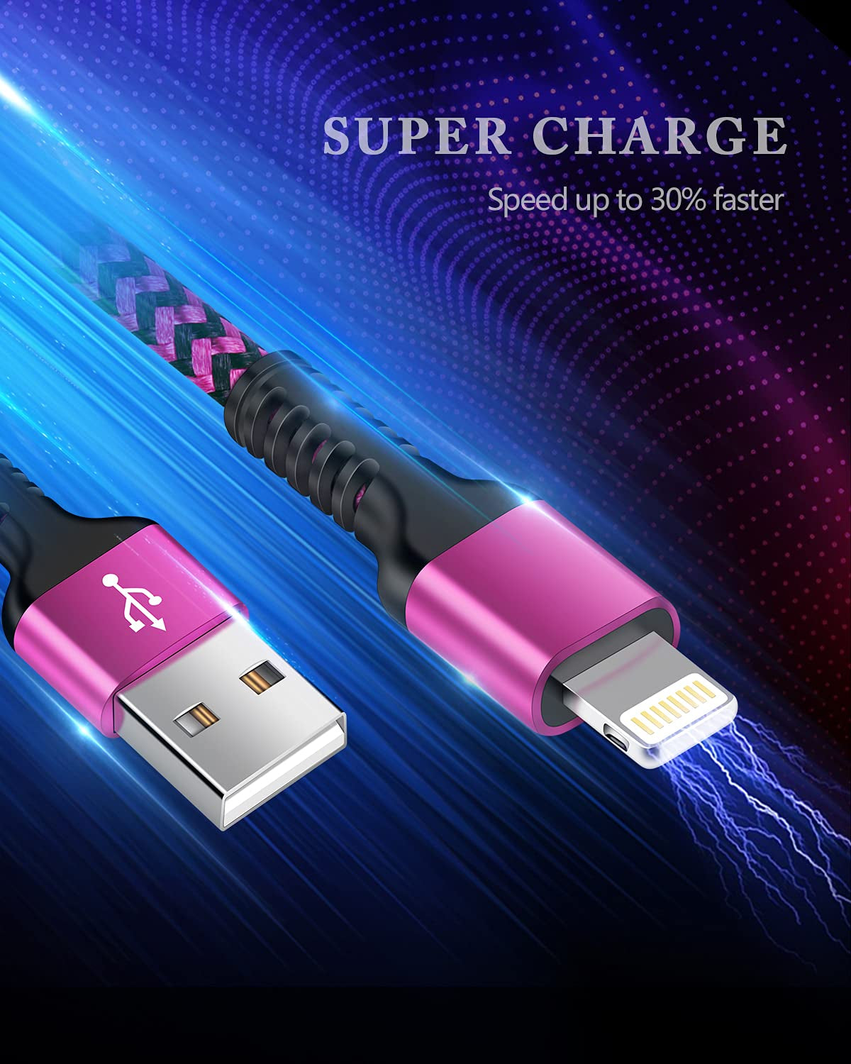 Long Iphone Charger Cable [2Pack, 10FT] Mfi Certified USB to Lightning Cord | Braided Phone Charger Cord Fast Charging 480Mbps Data Sync Power Cable Compatible with Iphone 14/13/12/11 Series, XR, XS & SE