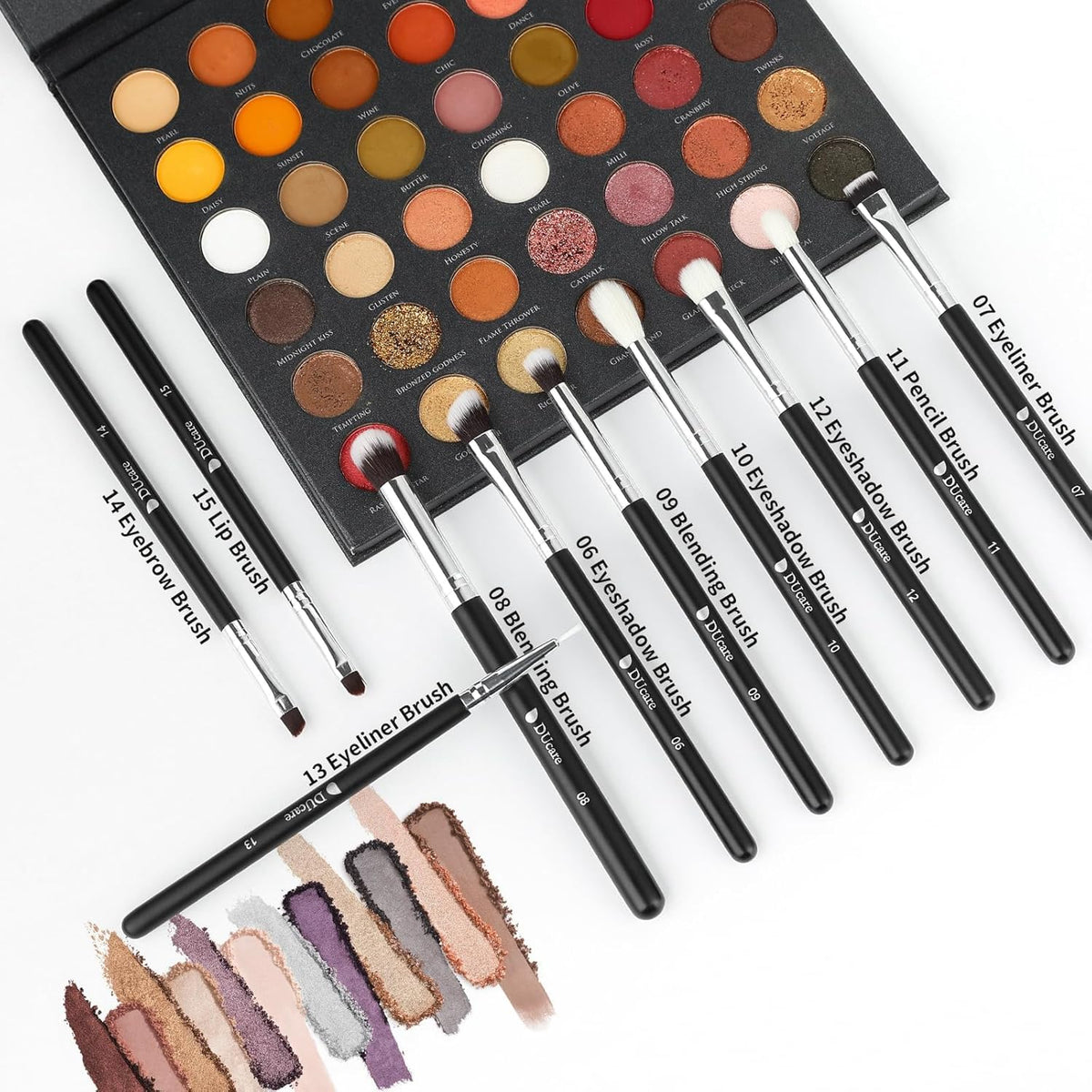 Makeup Brushes with Travel Bag 15Pcs Makeup Brush Set | Premium Synthetic Powder Foundation Contour Blush Concealer Eye Shadow Blending Liner Make up Brush Kit