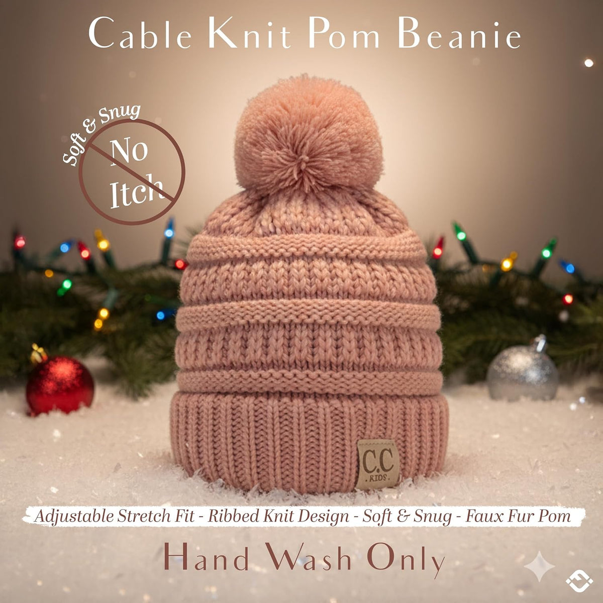 Toddler Pom Beanie – Kids Winter Hat for Ages 1–4, Baby Boy & Girl Knit Beanies, Warm Cozy Knit Snow Hats