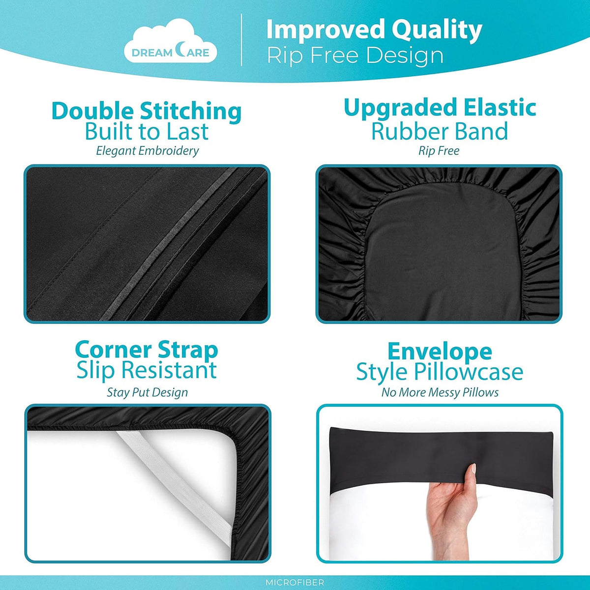 California King Sheet Sets - 6 Pcs Breathable Cooling Sheets | up to 15" Extra Deep California King Sheets with Side Pockets - Extra Soft 100% Double Brushed Hotel Luxury Bedding – Black