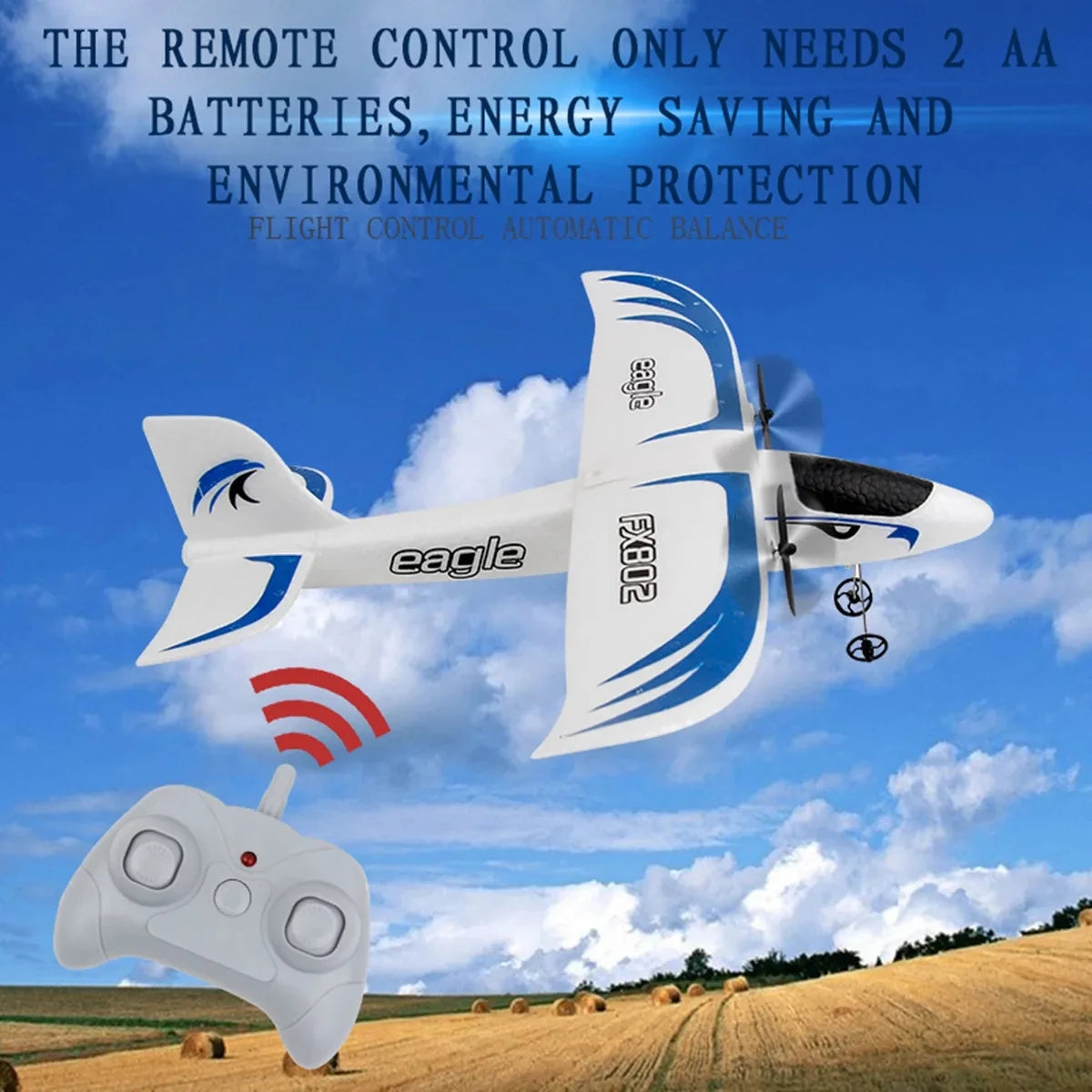 FX802 RC Foam Plane 2.4G 2CH Radio Control Glider Remote Control Airplane Aircraft Foam Boys Toys for Children