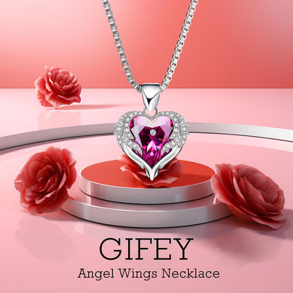 Pink Preserved Rose with Necklace, Heart Shaped Jewelry Box Set for Women | Surprise Her with a Beautiful Red Rose and Heart Charm Pendant, Comes with Pink Card and Gift Wrapping, for Anniversaries