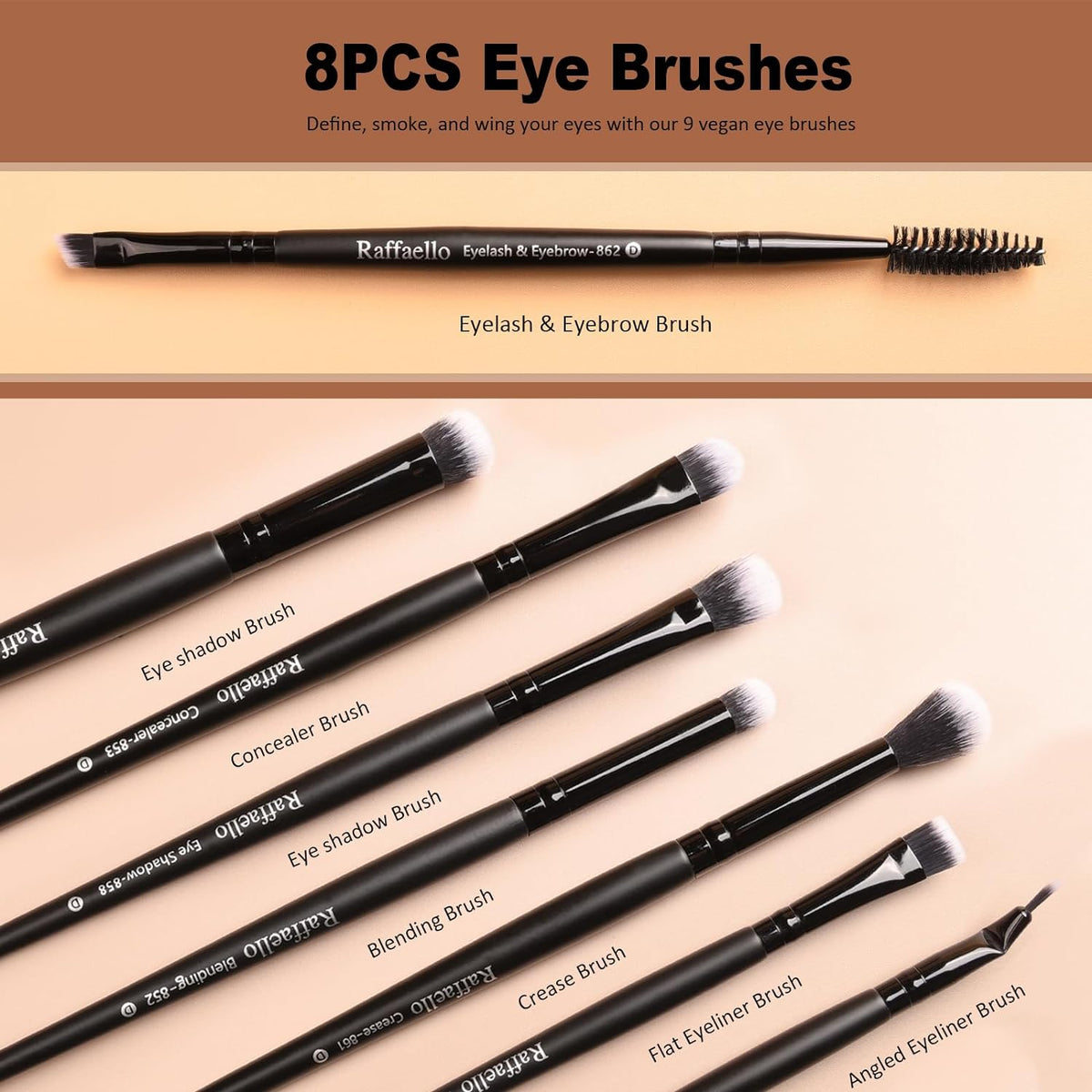 Makeup Brushes 15Pcs Makeup Brush Set Premium Synthetic Bristles | for Powder, Foundation, Contour, Blush, Concealer, Bronzer, Buffing, Eye Shadow Blending Liner