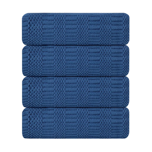 4 Pack Large Bath Towel Set 600 GSM Ultra Soft Oversized Navy Blue Towel Set 35"X70" Extra Large Bath Sheets