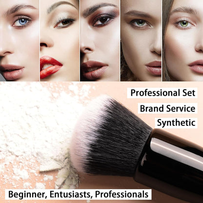 Makeup Brushes 15Pcs Makeup Brush Set Premium Synthetic Bristles | for Powder, Foundation, Contour, Blush, Concealer, Bronzer, Buffing, Eye Shadow Blending Liner