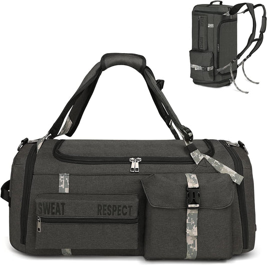 Gym Bags for Men Gym Duffle Bag Backpack 3-Way Sports Duffel Bags for Men with Shoe Compartment & Wet Pocket