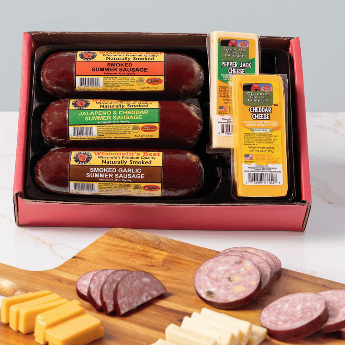 Premium Variety Wisconsin Cheese & Sausage Gift Box | Great for Gifts & Charcuterie Boards | Low Carb, High Protein, Keto-Friendly