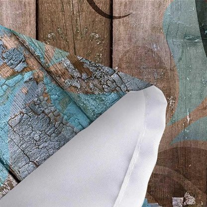 Farmhouse Flower Floral Shower Curtain, Rustic Teal Turquoise Dahlia Shower Curtain Set, Country Blue Wild Garden Plant Fabric Shower Curtain with Hooks, Surreal Bathroom Curtain, 69X70Inch