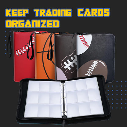 Baseball Card Binder, 9 Pocket Sports Card Binder, 720 Double Sided Pocket Zipper Album, Baseball Cards Zipper Display Holder, Expandable, Compatible with Gaming Cards, Yugioh, MTG and Other TCG