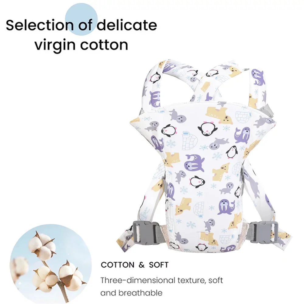 4 in 1 Baby Carrier,Ergonomic Infant Carrier Backpack,Breathable Front Back Carrying Wrap Seat for Newborn Toddlers up to 33 Lbs,Colorful