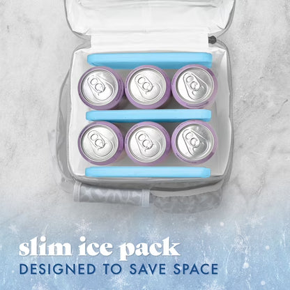 Cool Coolers by  4 Pack XL Slim Ice Packs, Quick Freeze Space Saving Reusable Ice Packs for Lunch Boxes or Coolers