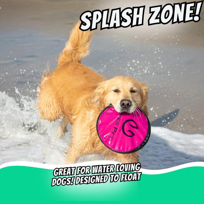 Flippy Flopper Flying Disc Soft Dog Toy 9 Inch, Floats, 5 Pack | Safe on Teeth for All Breeds, Stays on the Water Surface for Pool and Lake Fetch Games, Colors May Vary with Every Order