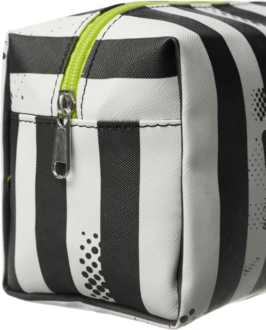 Beetlejuice Multicoloured Makeup Bag | Women'S Cosmetic Pouch with Stripe Design | Adults Beetlejuice Logo Makeup Holder