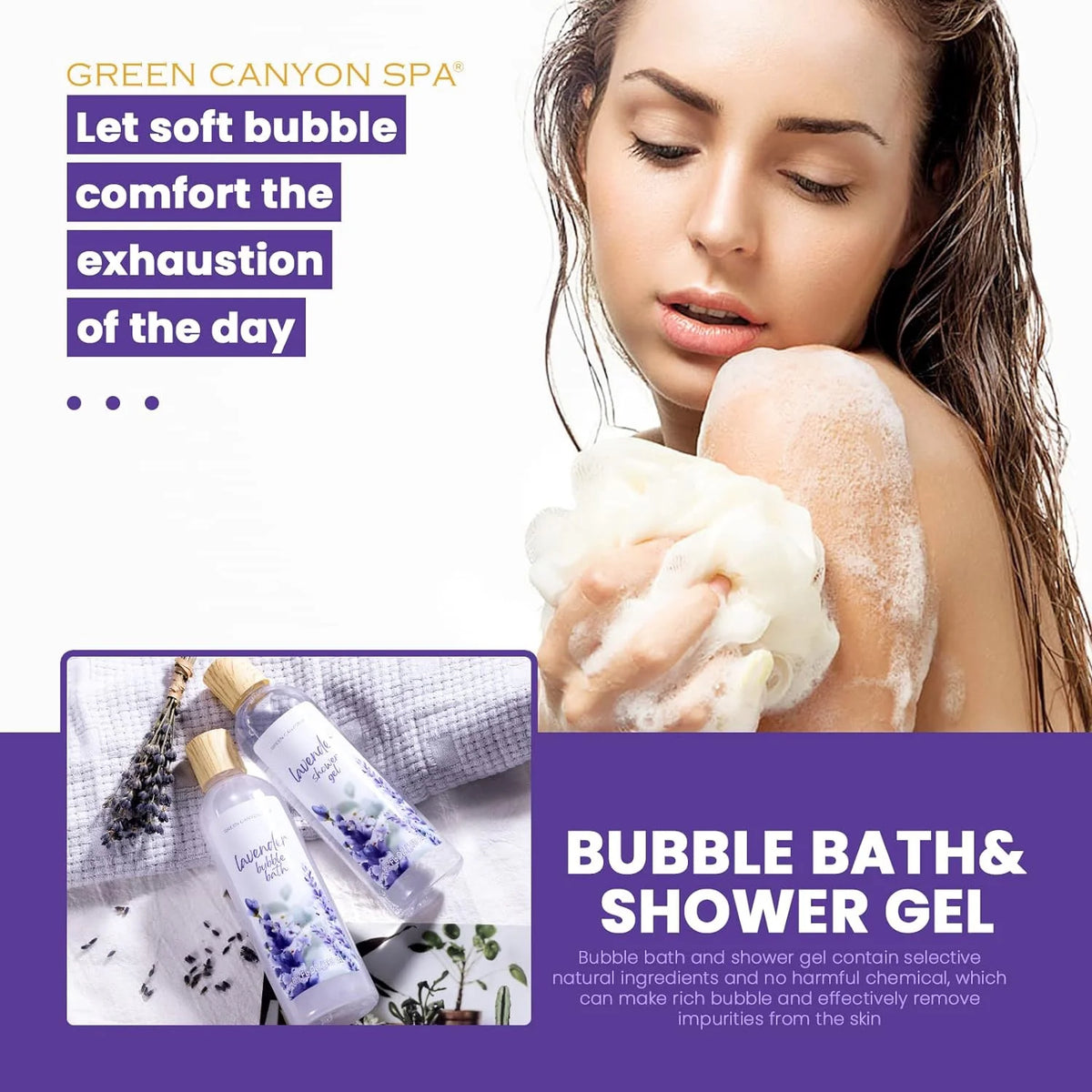 Bath Gift Sets for Women, 11Pcs Lavender Spa Baskets Gift Kits, Relaxing Luxury Birthday Gifts for Mom Her Home Spa Self Care Kits