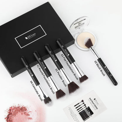 Makeup Brushes with Travel Bag 15Pcs Makeup Brush Set | Premium Synthetic Powder Foundation Contour Blush Concealer Eye Shadow Blending Liner Make up Brush Kit