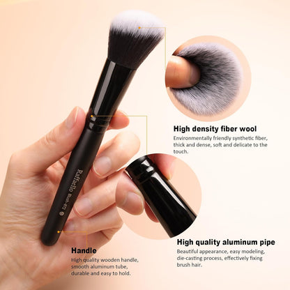 Makeup Brushes 15Pcs Makeup Brush Set Premium Synthetic Bristles | for Powder, Foundation, Contour, Blush, Concealer, Bronzer, Buffing, Eye Shadow Blending Liner