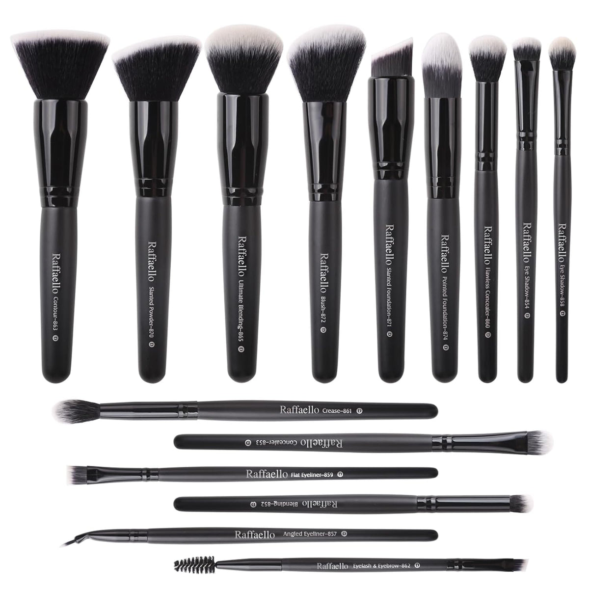 Makeup Brushes 15Pcs Makeup Brush Set Premium Synthetic Bristles | for Powder, Foundation, Contour, Blush, Concealer, Bronzer, Buffing, Eye Shadow Blending Liner