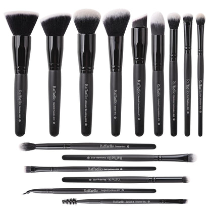 Makeup Brushes 15Pcs Makeup Brush Set Premium Synthetic Bristles | for Powder, Foundation, Contour, Blush, Concealer, Bronzer, Buffing, Eye Shadow Blending Liner