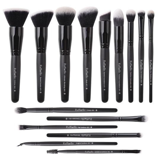 Makeup Brushes 15Pcs Makeup Brush Set Premium Synthetic Bristles | for Powder, Foundation, Contour, Blush, Concealer, Bronzer, Buffing, Eye Shadow Blending Liner