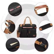3 in 1 Laptop Bag for Men, 17.3 Inch Work Bags for Men, Laptop Backpack, Briefcases, Messenger Bag, Computer Bags for Laptops for Men Women, Black