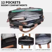 3 in 1 Laptop Bag for Men, 17.3 Inch Work Bags for Men, Laptop Backpack, Briefcases, Messenger Bag, Computer Bags for Laptops for Men Women, Black