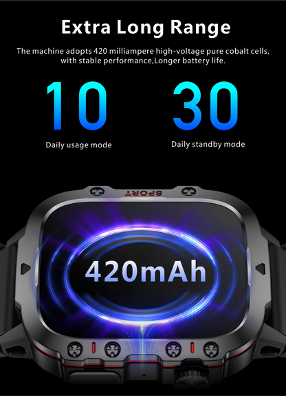 New Smart Watch 1.96 Inch Screen 420 Mah Bluetooth Call Voice Assistant Watch Sports Fitness Waterproof Smartwatch for Men