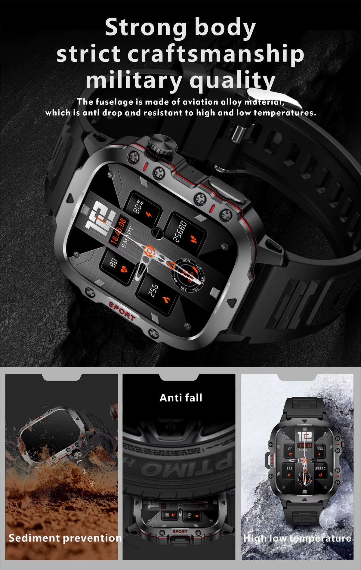 New Smart Watch 1.96 Inch Screen 420 Mah Bluetooth Call Voice Assistant Watch Sports Fitness Waterproof Smartwatch for Men