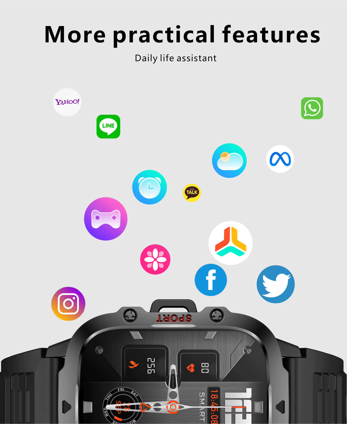 New Smart Watch 1.96 Inch Screen 420 Mah Bluetooth Call Voice Assistant Watch Sports Fitness Waterproof Smartwatch for Men