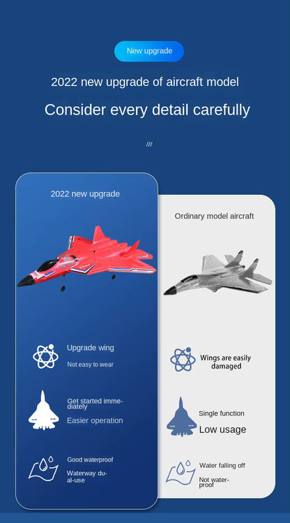 Rc Plane SU 57 Radio Controlled Airplane with Light Fixed Wing Hand Throwing Foam Electric Remote Control Plane