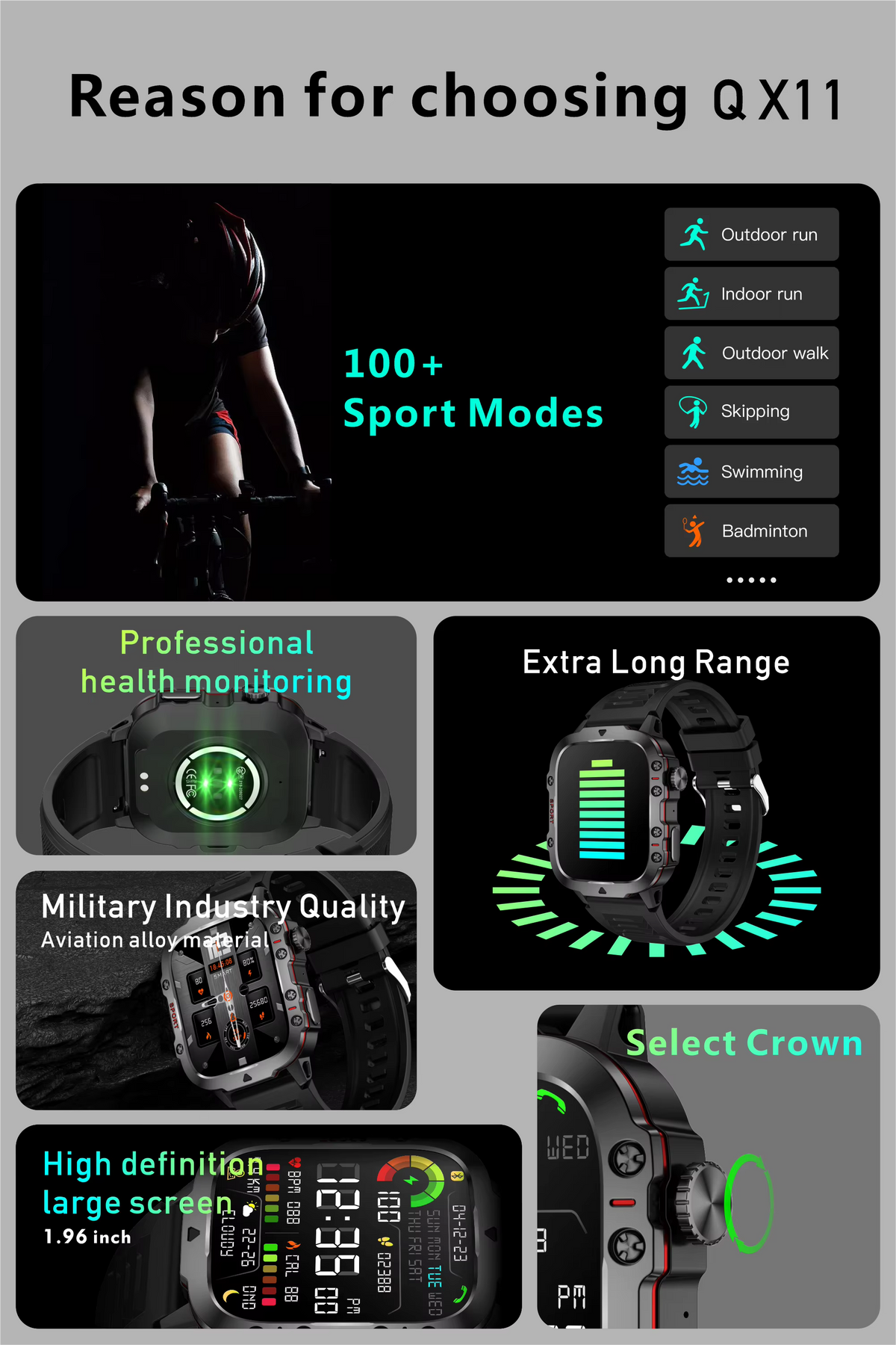 New Smart Watch 1.96 Inch Screen 420 Mah Bluetooth Call Voice Assistant Watch Sports Fitness Waterproof Smartwatch for Men
