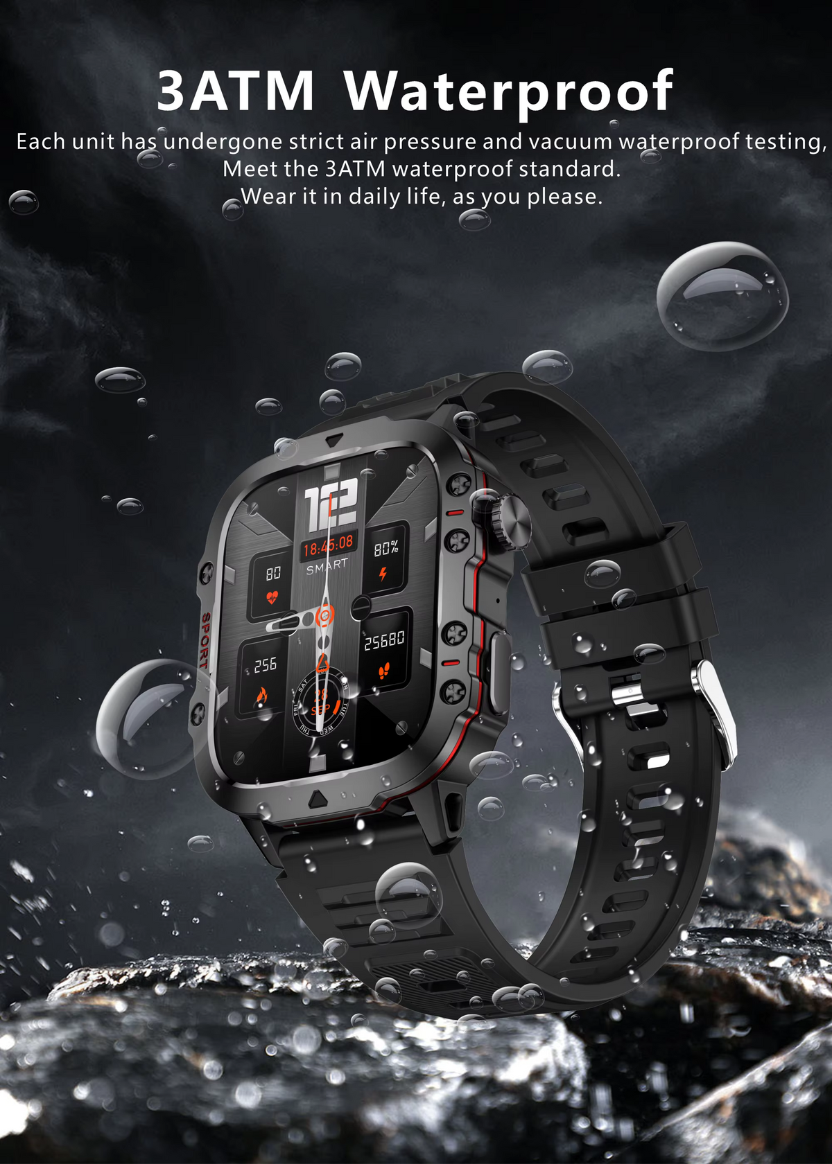 New Smart Watch 1.96 Inch Screen 420 Mah Bluetooth Call Voice Assistant Watch Sports Fitness Waterproof Smartwatch for Men