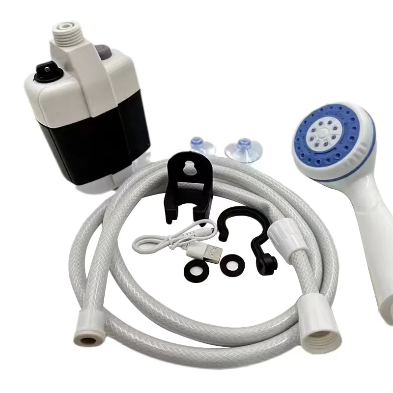 RV Portable Camping Shower Outdoor USB Rechargeable Electric Shower Pump for Household Camping Washing Gardening Pet Cleaning