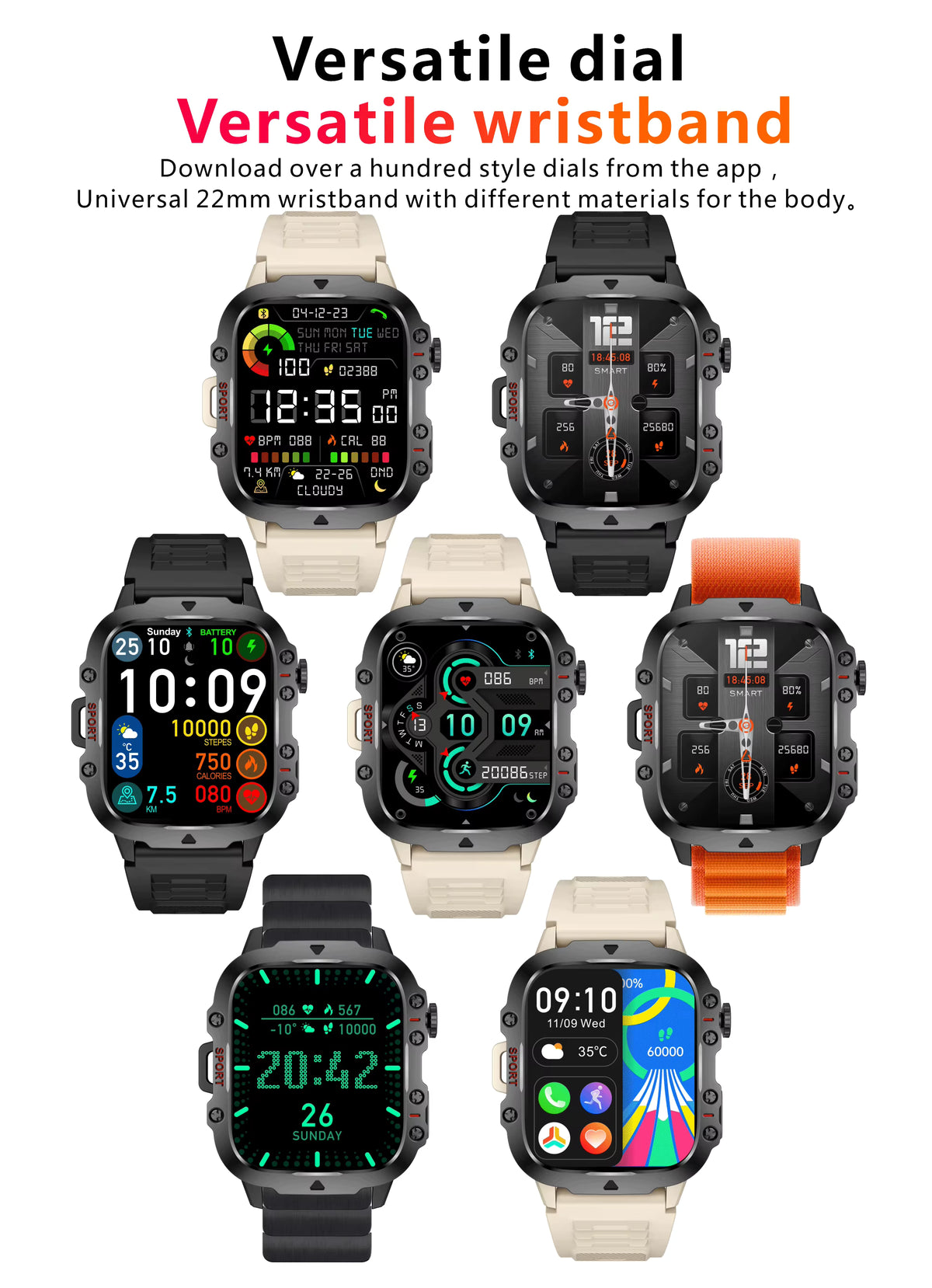 New Smart Watch 1.96 Inch Screen 420 Mah Bluetooth Call Voice Assistant Watch Sports Fitness Waterproof Smartwatch for Men