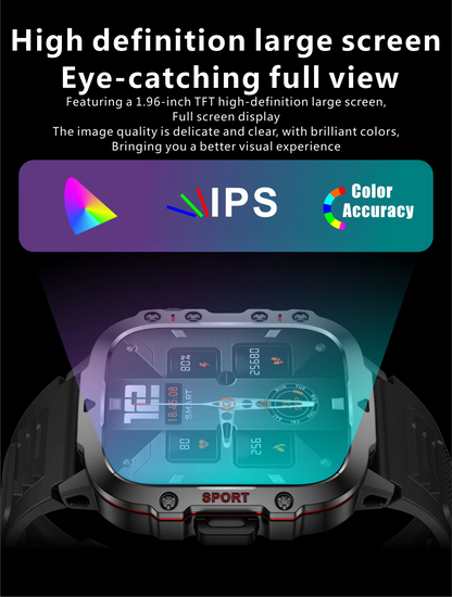 New Smart Watch 1.96 Inch Screen 420 Mah Bluetooth Call Voice Assistant Watch Sports Fitness Waterproof Smartwatch for Men
