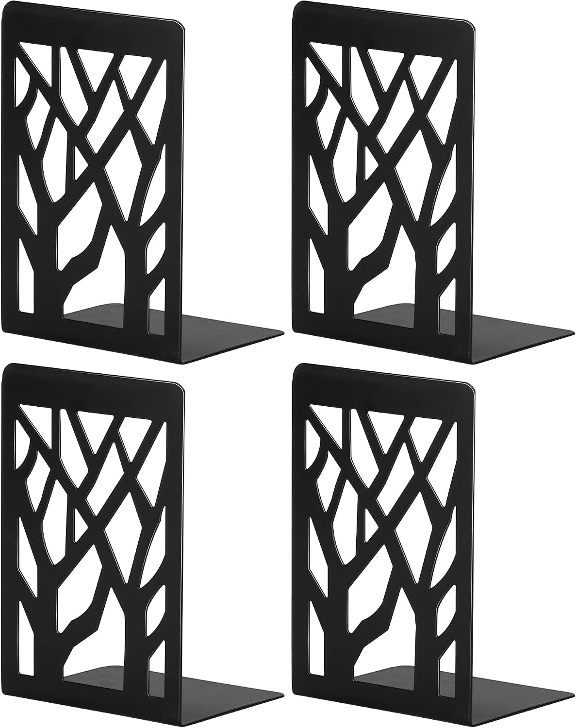 Book Ends, Bookends, Bookends for Shelves, Bookend, Book Ends for Heavy Books, Black Metal Book Shelf Holder Home Decorative, Book Stoppers for Shelves 2 Pair