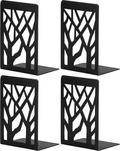 Book Ends, Bookends, Bookends for Shelves, Bookend, Book Ends for Heavy Books, Black Metal Book Shelf Holder Home Decorative, Book Stoppers for Shelves 2 Pair