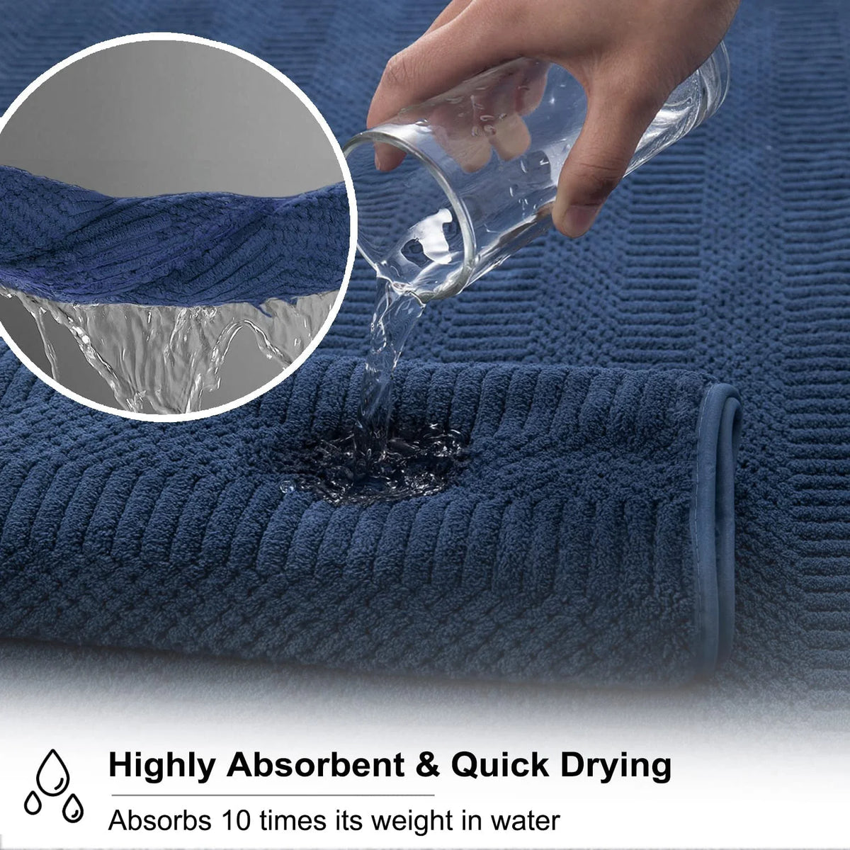 4 Pack Large Bath Towel Set 600 GSM Ultra Soft Oversized Navy Blue Towel Set 35"X70" Extra Large Bath Sheets