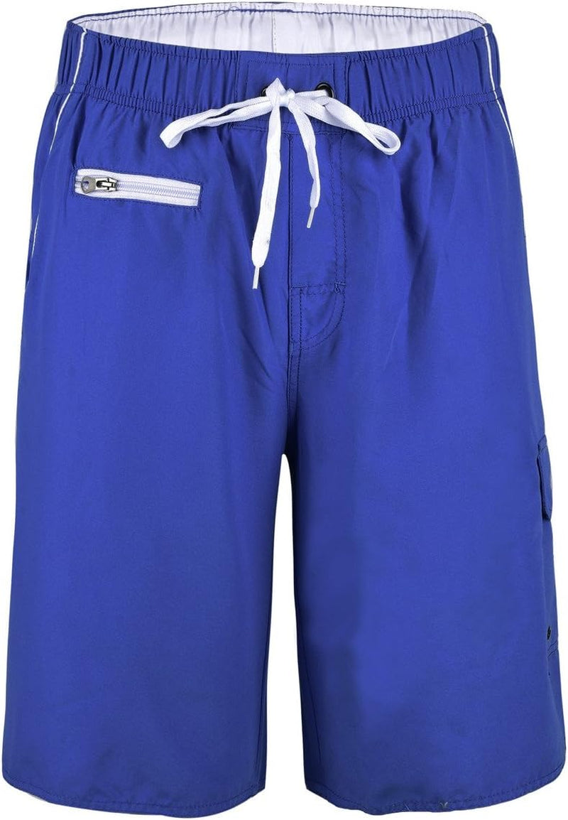 Men'S Swimming Trunks Quick Dry Summer Striped Beach Board Shorts with Lining