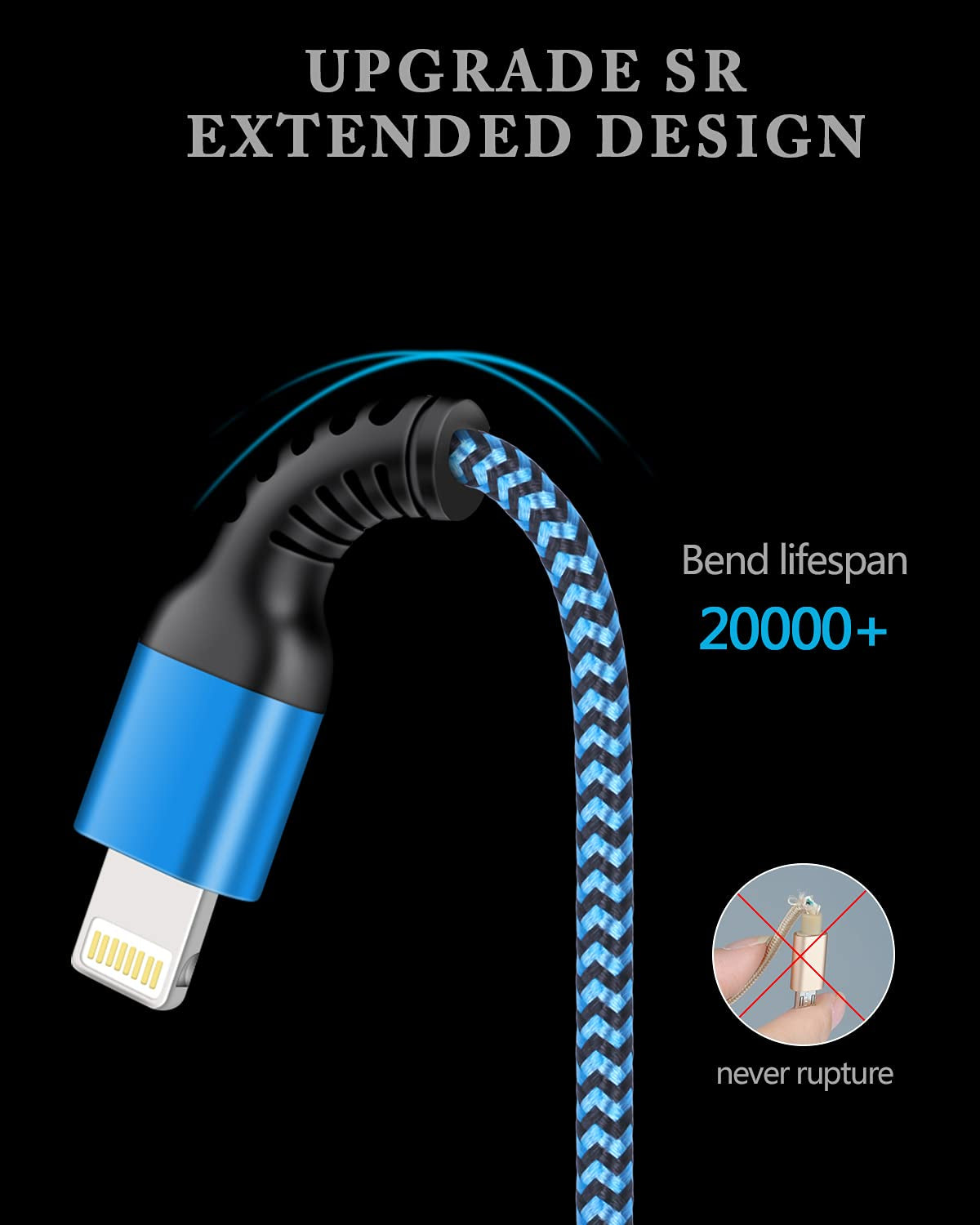 Long Iphone Charger Cable [2Pack, 10FT] Mfi Certified USB to Lightning Cord | Braided Phone Charger Cord Fast Charging 480Mbps Data Sync Power Cable Compatible with Iphone 14/13/12/11 Series, XR, XS & SE