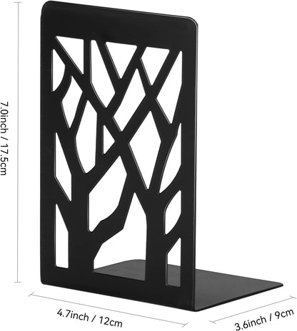 Book Ends, Bookends, Bookends for Shelves, Bookend, Book Ends for Heavy Books, Black Metal Book Shelf Holder Home Decorative, Book Stoppers for Shelves 2 Pair