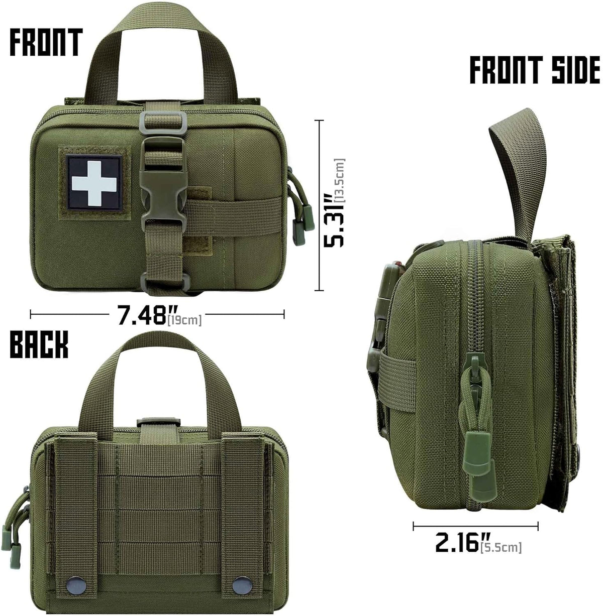 Upgrade Molle Rip Away Ifak Pouch, Tactical Small Belt First Aid Pouch Medical Utility EMT Pouch Only