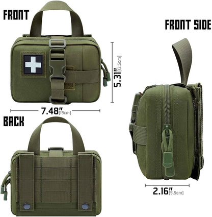 Upgrade Molle Rip Away Ifak Pouch, Tactical Small Belt First Aid Pouch Medical Utility EMT Pouch Only