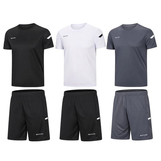 3Pack Men'S Workout Set Gym Clothes Active Shorts Shirt Set for Running Basketball Football and Daily Life,Size S-3XL