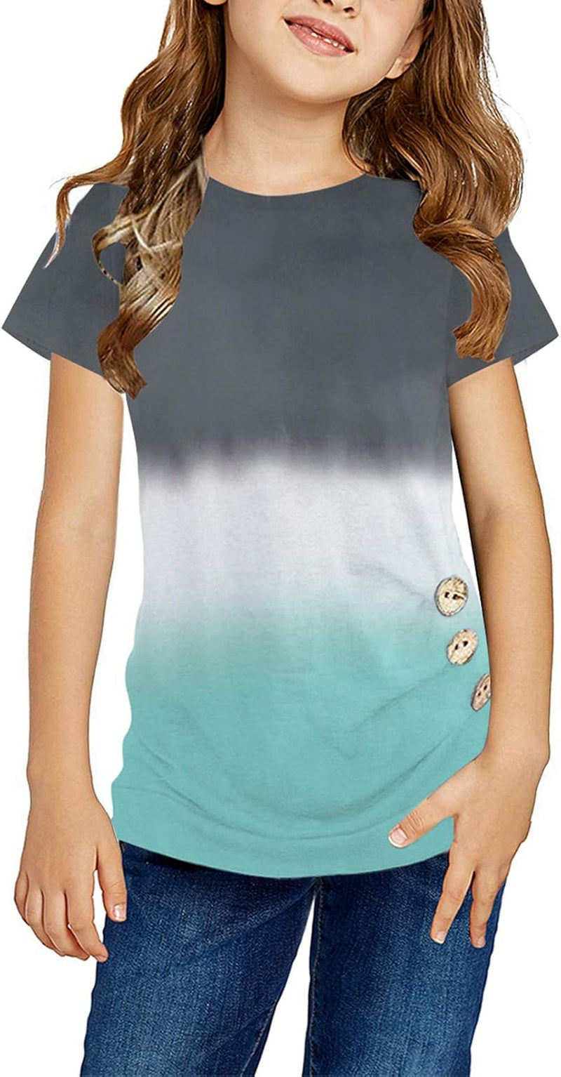 Girls Casual Tunic Tops Knot Front Long Sleeve Loose Soft Blouse T-Shirt Size 4-13