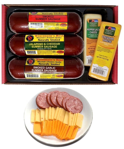 Premium Variety Wisconsin Cheese & Sausage Gift Box | Great for Gifts & Charcuterie Boards | Low Carb, High Protein, Keto-Friendly