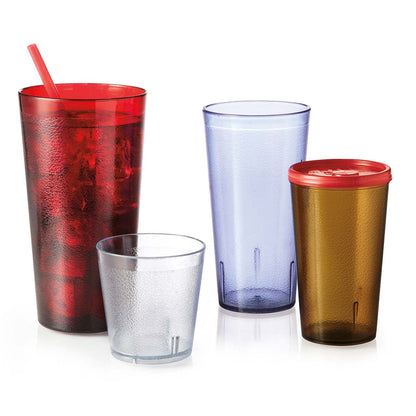 G.E.T. 6620-1-BL-EC Heavy-Duty Plastic Restaurant Tumblers, 20 Ounce, Blue (Set of 4) | Dishwasher Safe, Bpa-Free, Shatterproof, Stackable, Restaurant Service, Great for Water, Juice, Soft Drinks and Cocktails