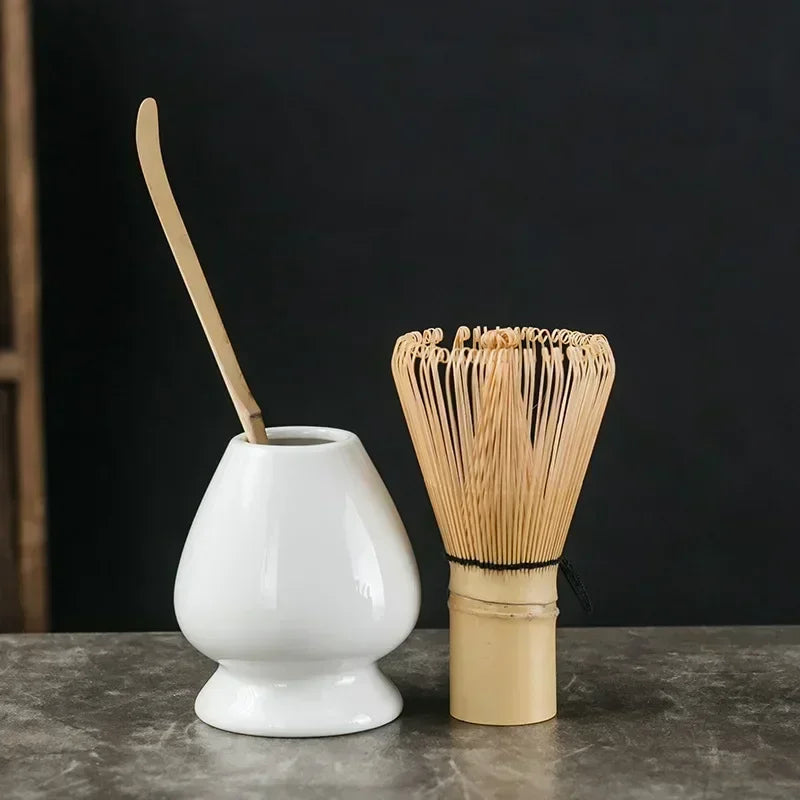 3 in 1 Matcha Set Bamboo Whisk Teaspoon Ceramic Bowl Tranditional Tea Sets Home Tea-Making Tools Accessories Birthday Gifts