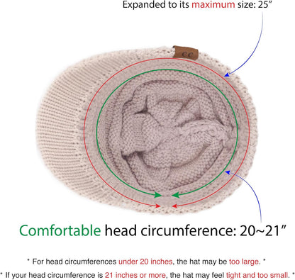 Hatsandscarf Exclusives Women'S Ribbed Knit Hat with Brim (YJ-131)(YJ-2023)